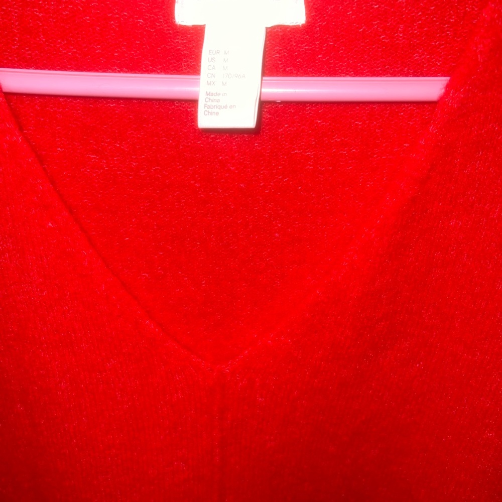 Red fuzzy sweater - Picture 2 of 3